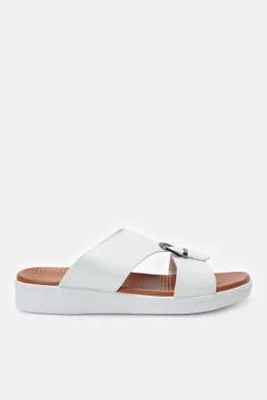 Men White Platform Arabic Sandals