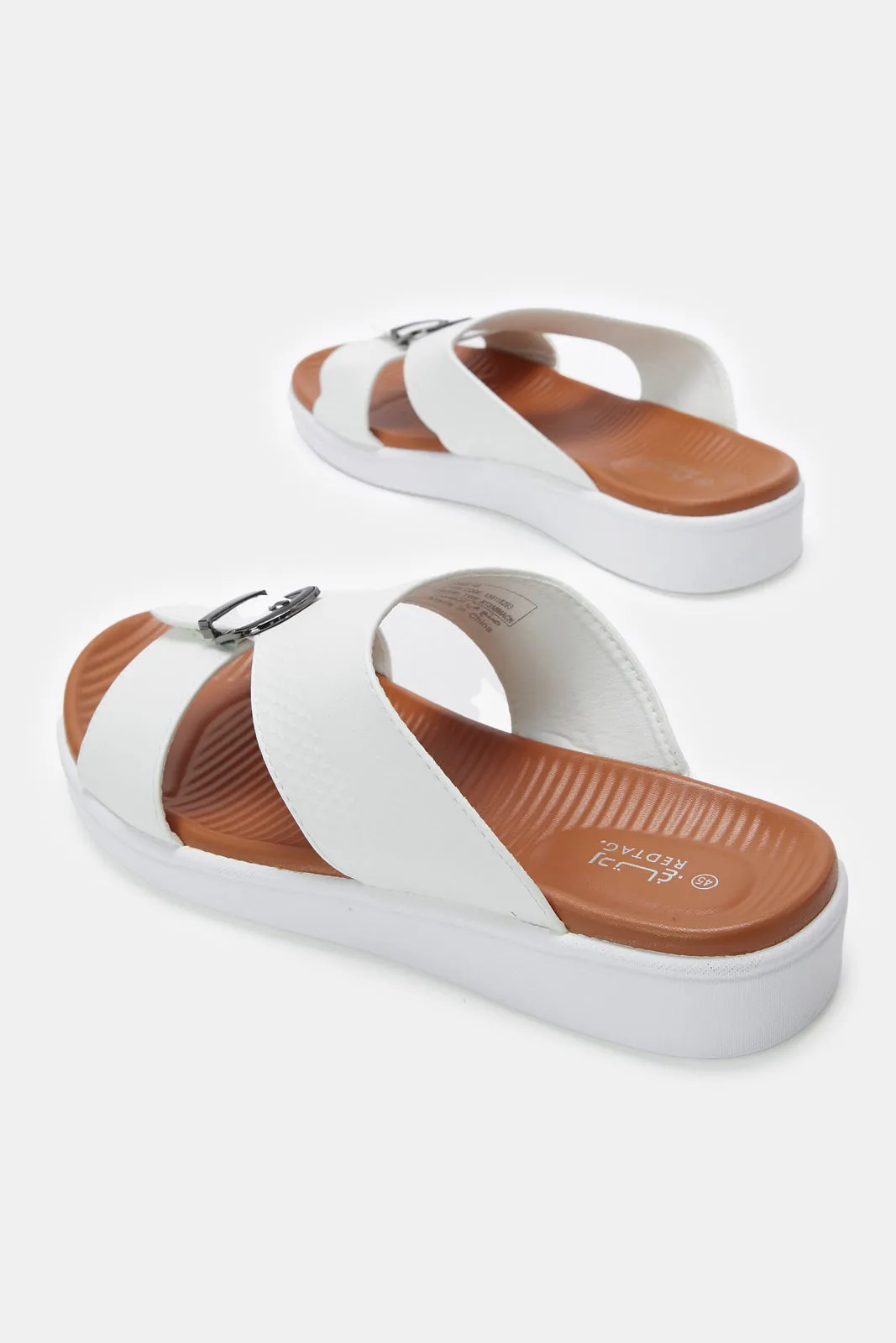 Men White Platform Arabic Sandals