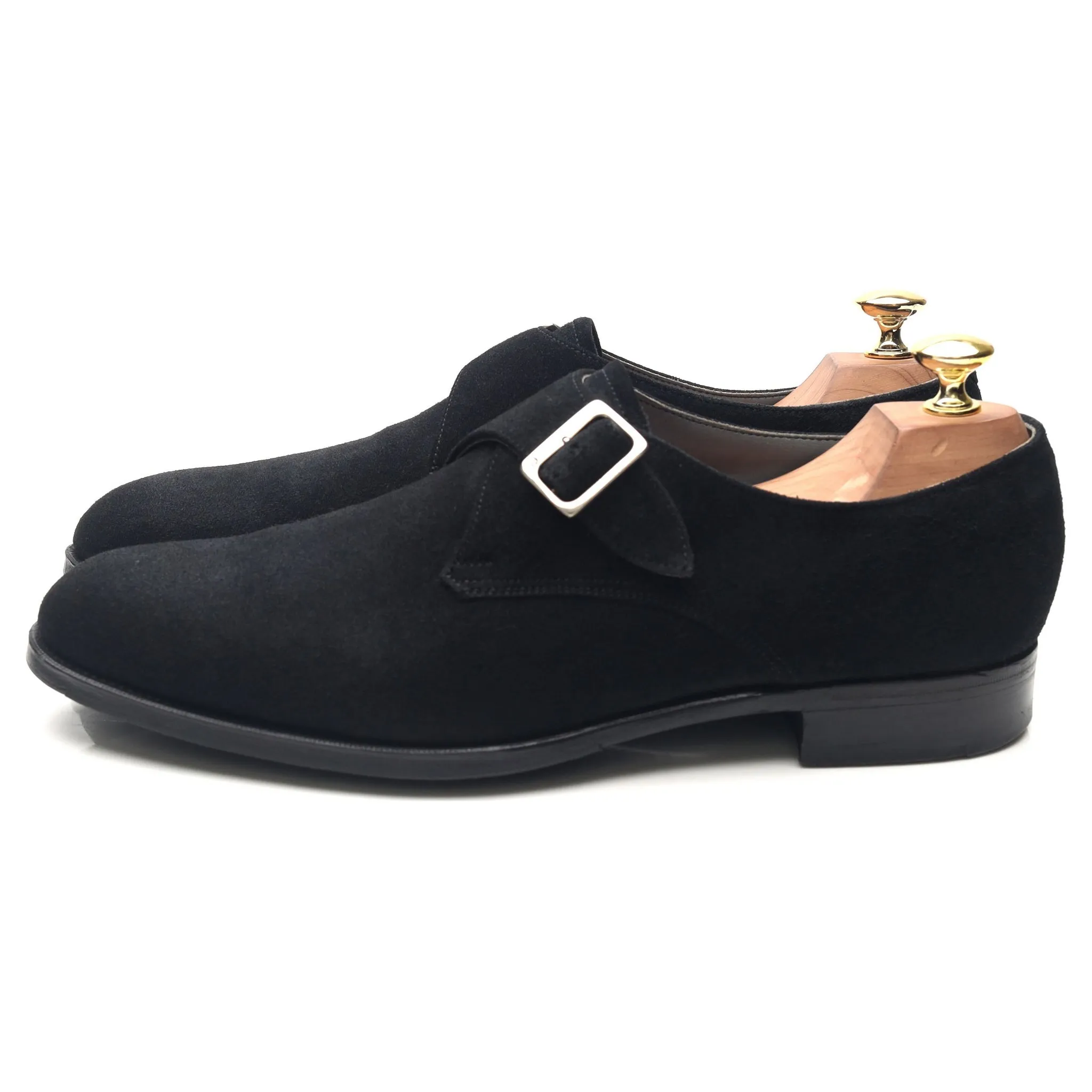 'Mercer' Navy Blue Suede Monk Strap UK 8 E