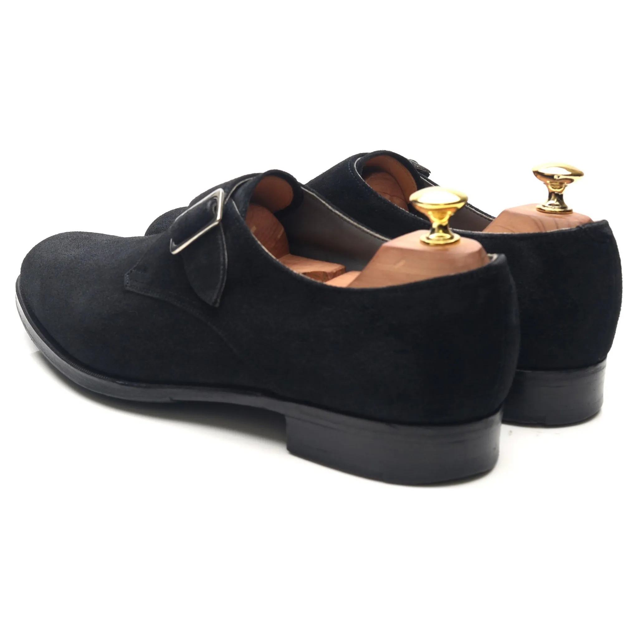 'Mercer' Navy Blue Suede Monk Strap UK 8 E