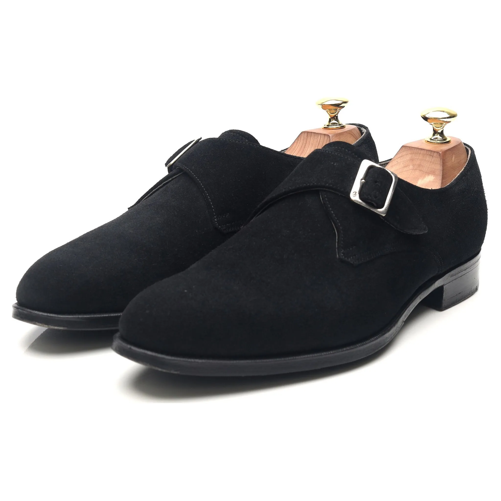 'Mercer' Navy Blue Suede Monk Strap UK 8 E