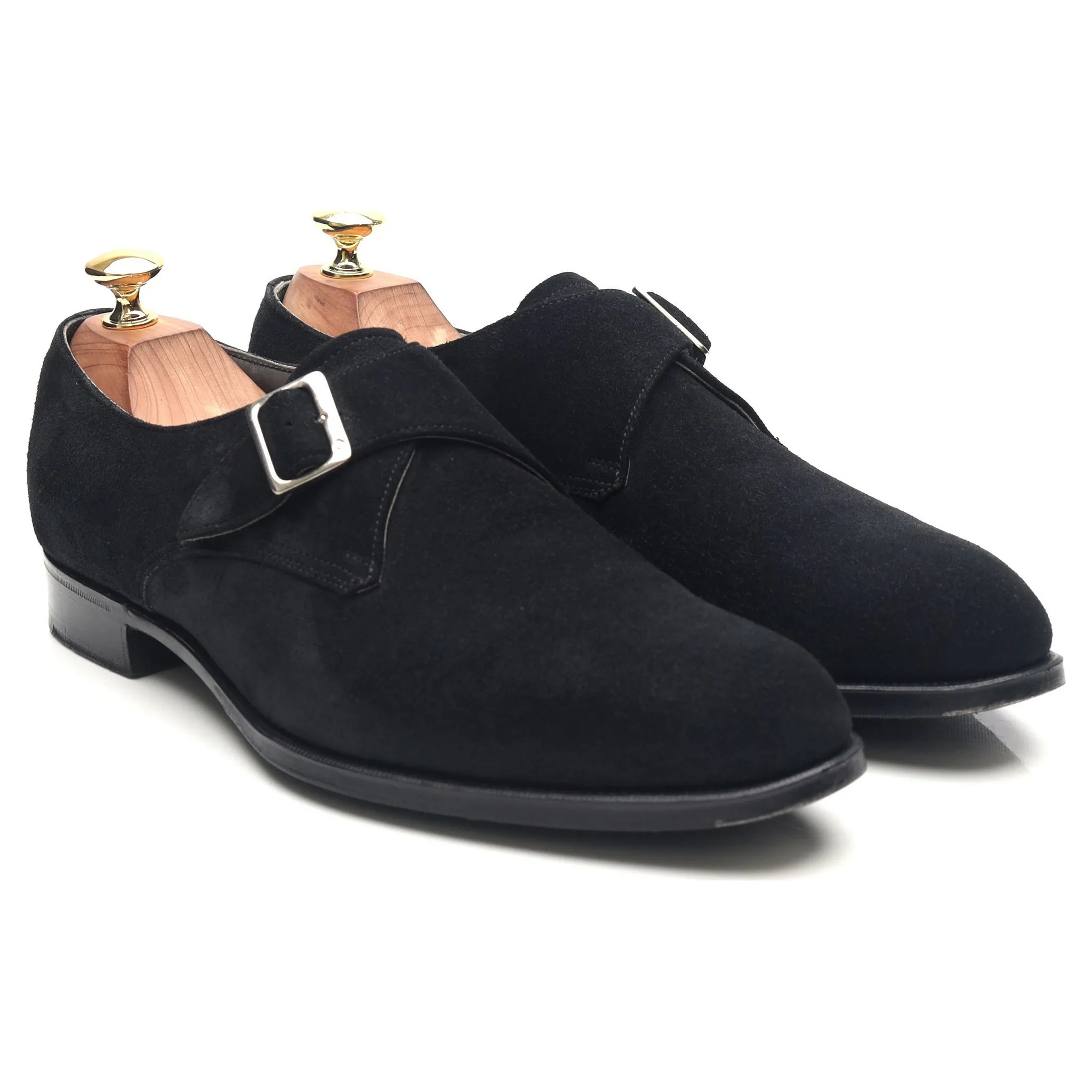 'Mercer' Navy Blue Suede Monk Strap UK 8 E