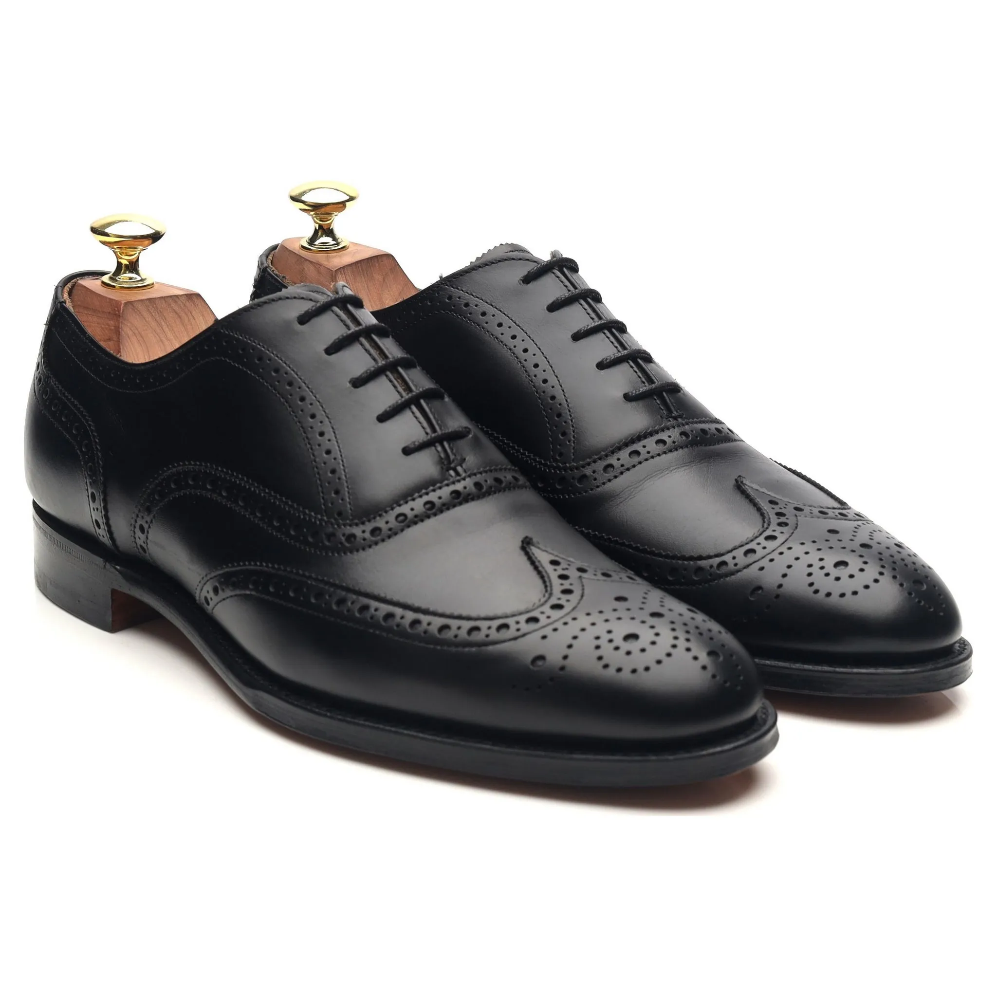 New & Lingwood Black Leather Brogues UK 7.5 E