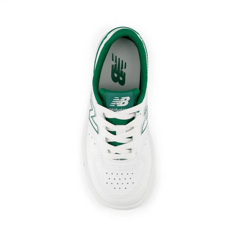 NEW BALANCE KID'S BB80 WHITE/GREEN SNEAKER SHOES