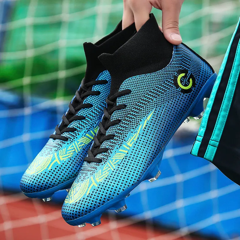 New High-Top Adult and Kids' Soccer Cleats, Training