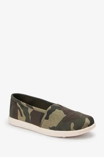 Next Khaki Green Camo Espadrille Older Boys Shoes