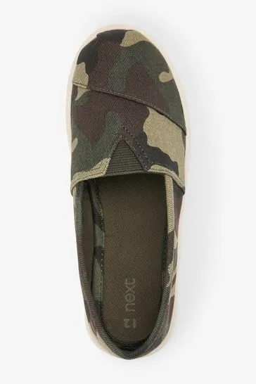 Next Khaki Green Camo Espadrille Older Boys Shoes