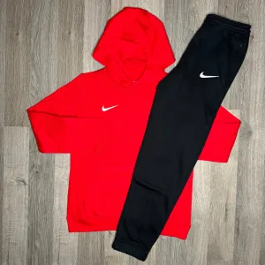 Nike Park Hoodie & Joggers Set - Red / Black (Junior)