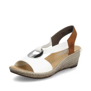 Rieker Sandals 624H6 Ladies Shoes White Combi