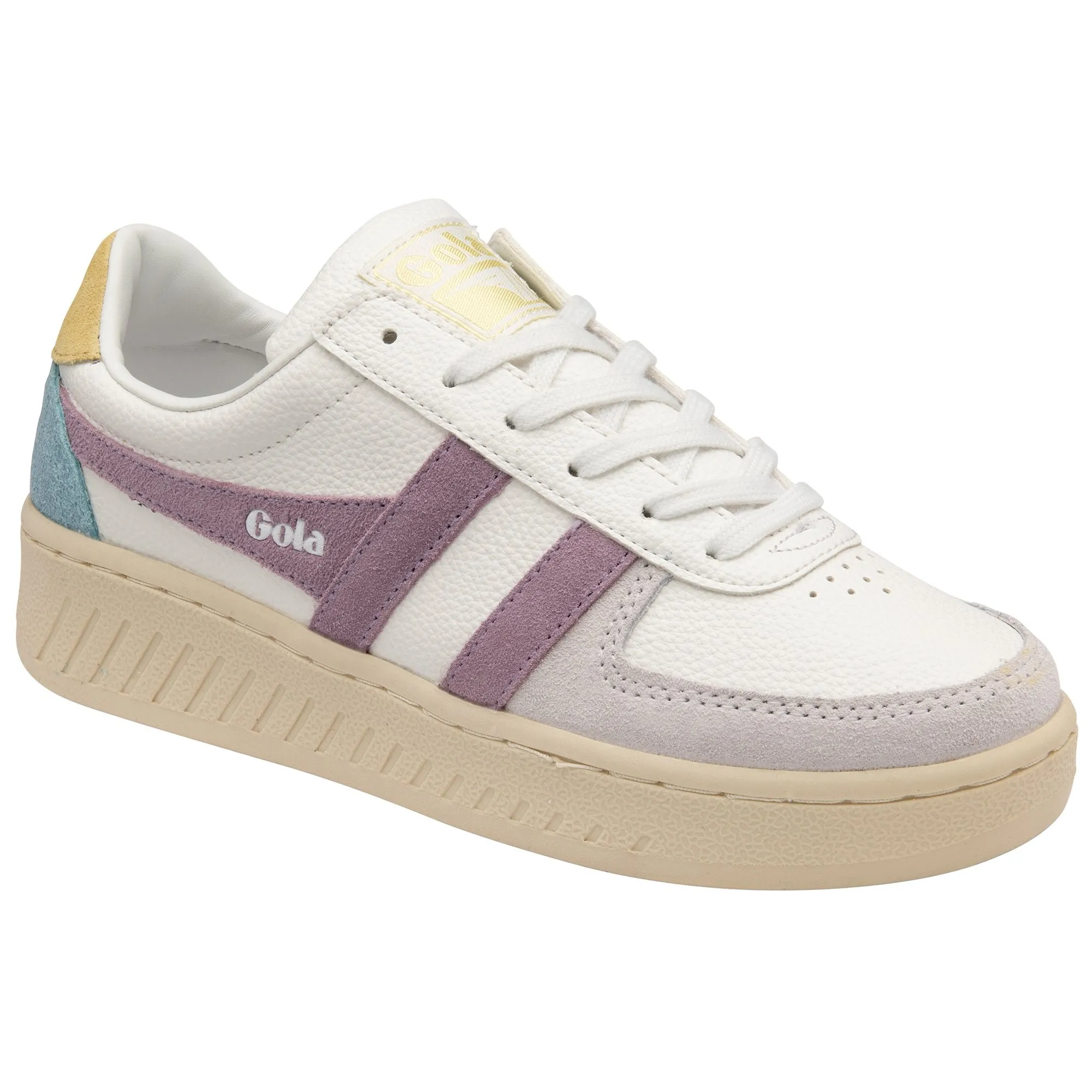 The Grandslam Trident Sneaker - White   Lily   Lemon