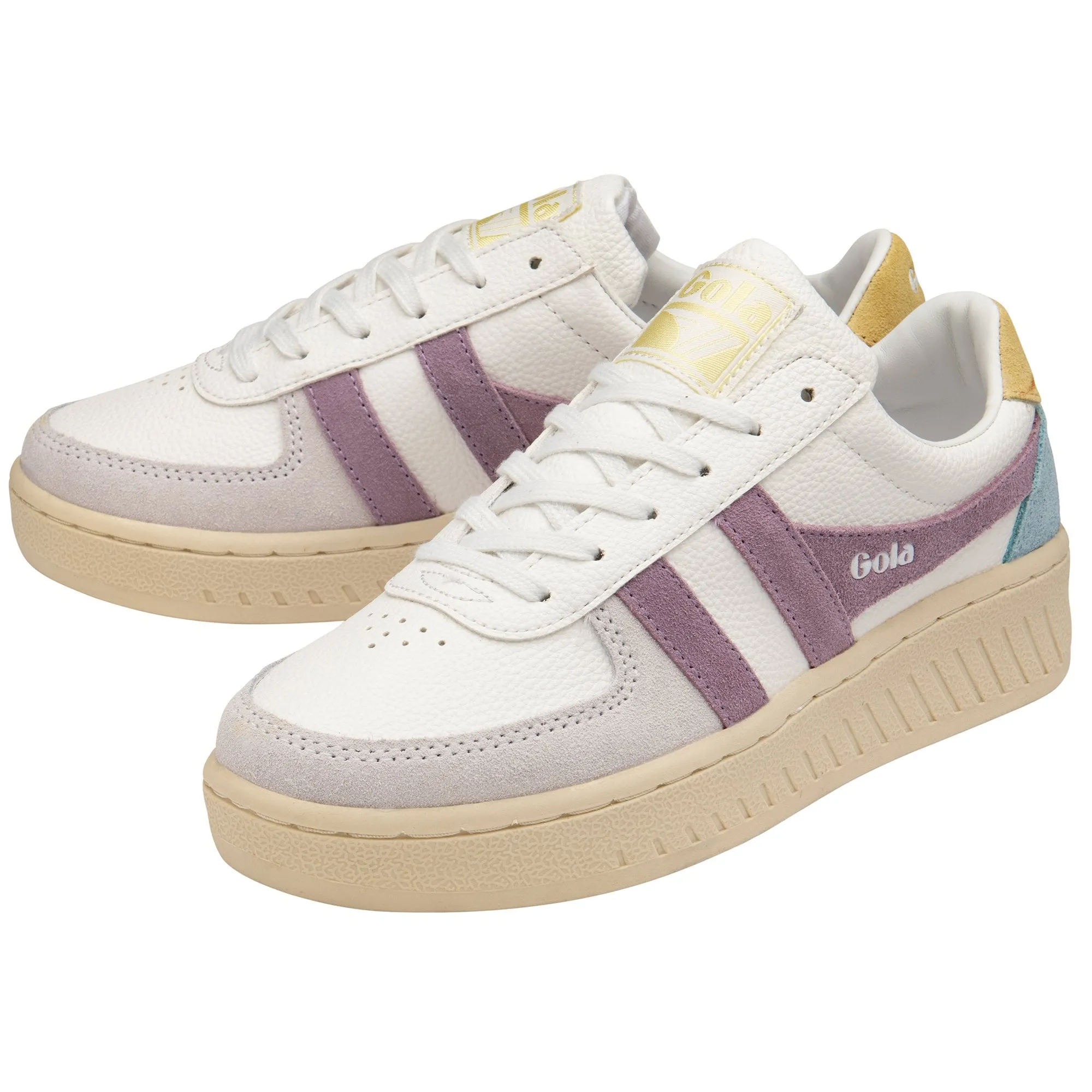 The Grandslam Trident Sneaker - White   Lily   Lemon