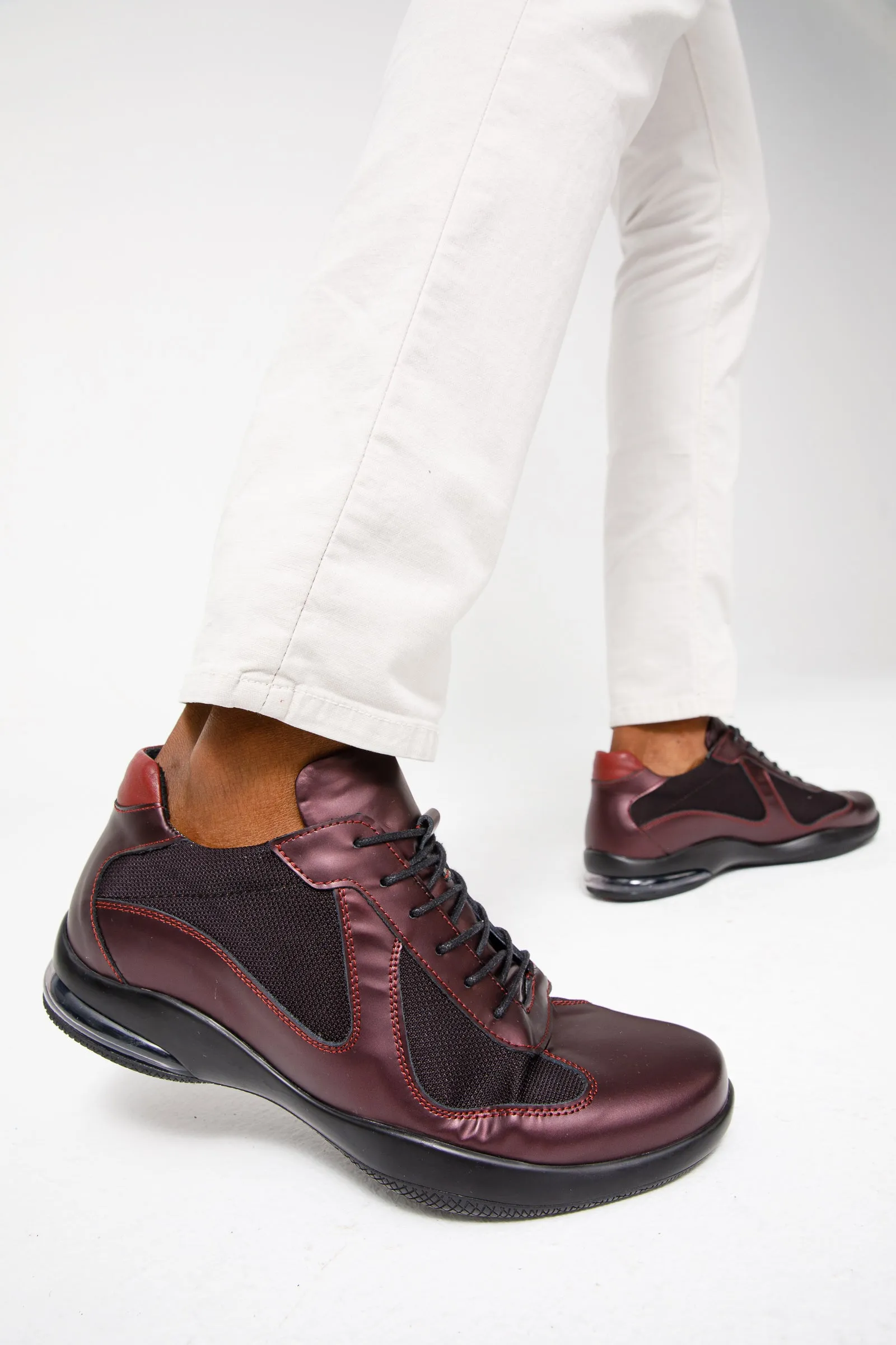 The Zona Burgundy Leather Men Sneaker Final Sale!