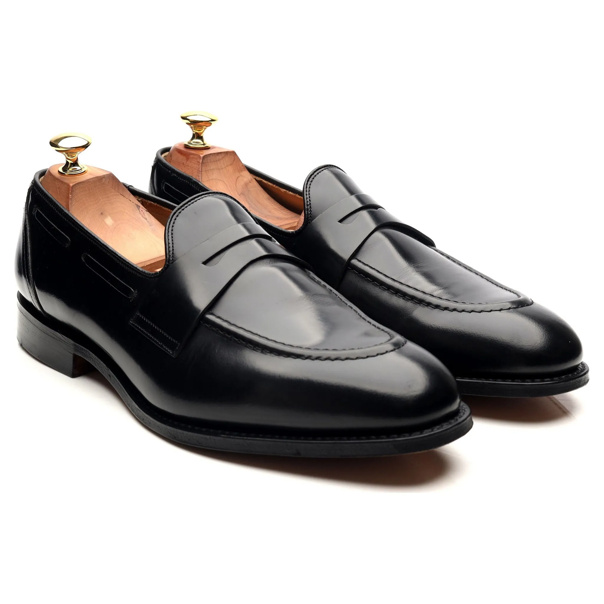 'Widnes' Black Leather Loafers UK 9.5 G