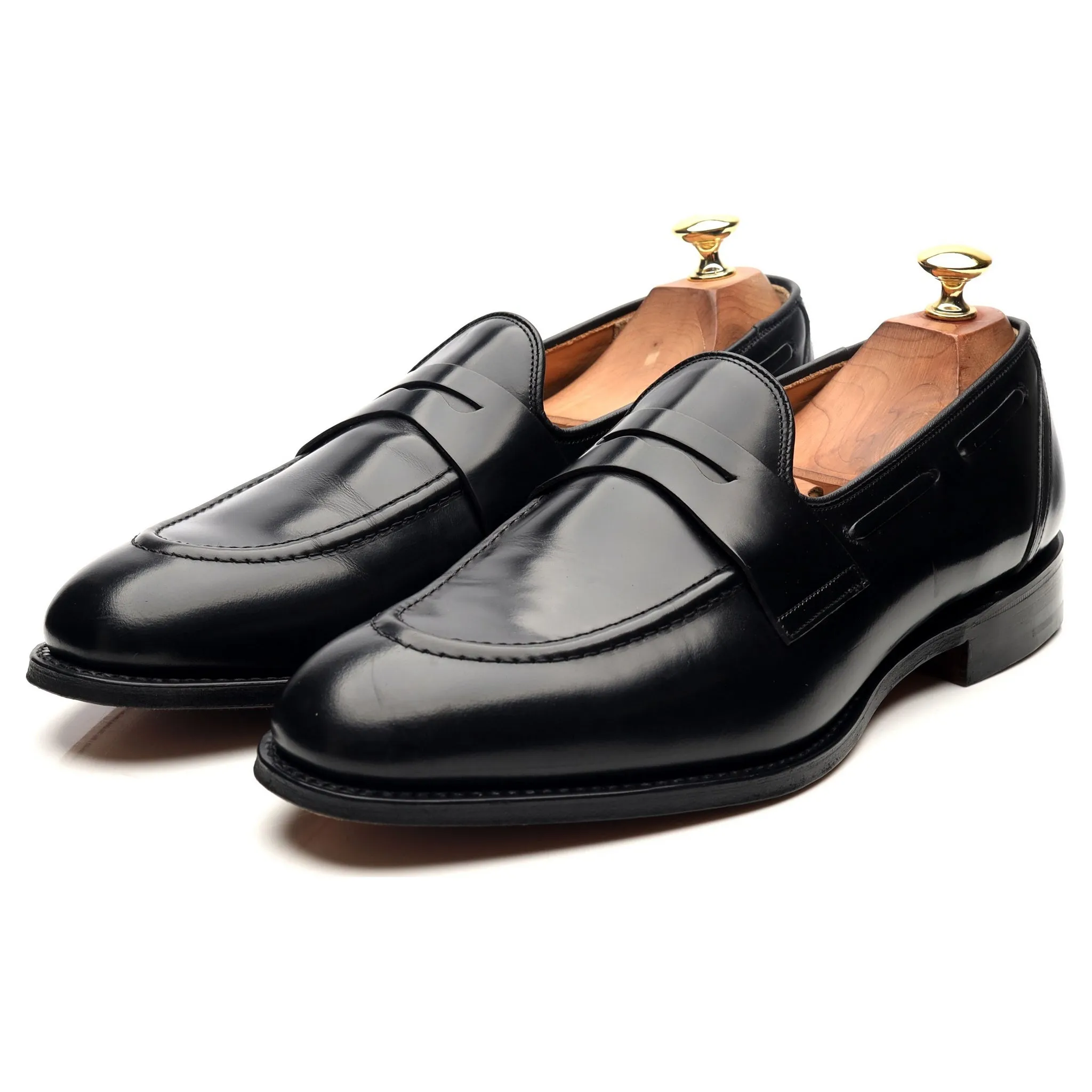 'Widnes' Black Leather Loafers UK 9.5 G