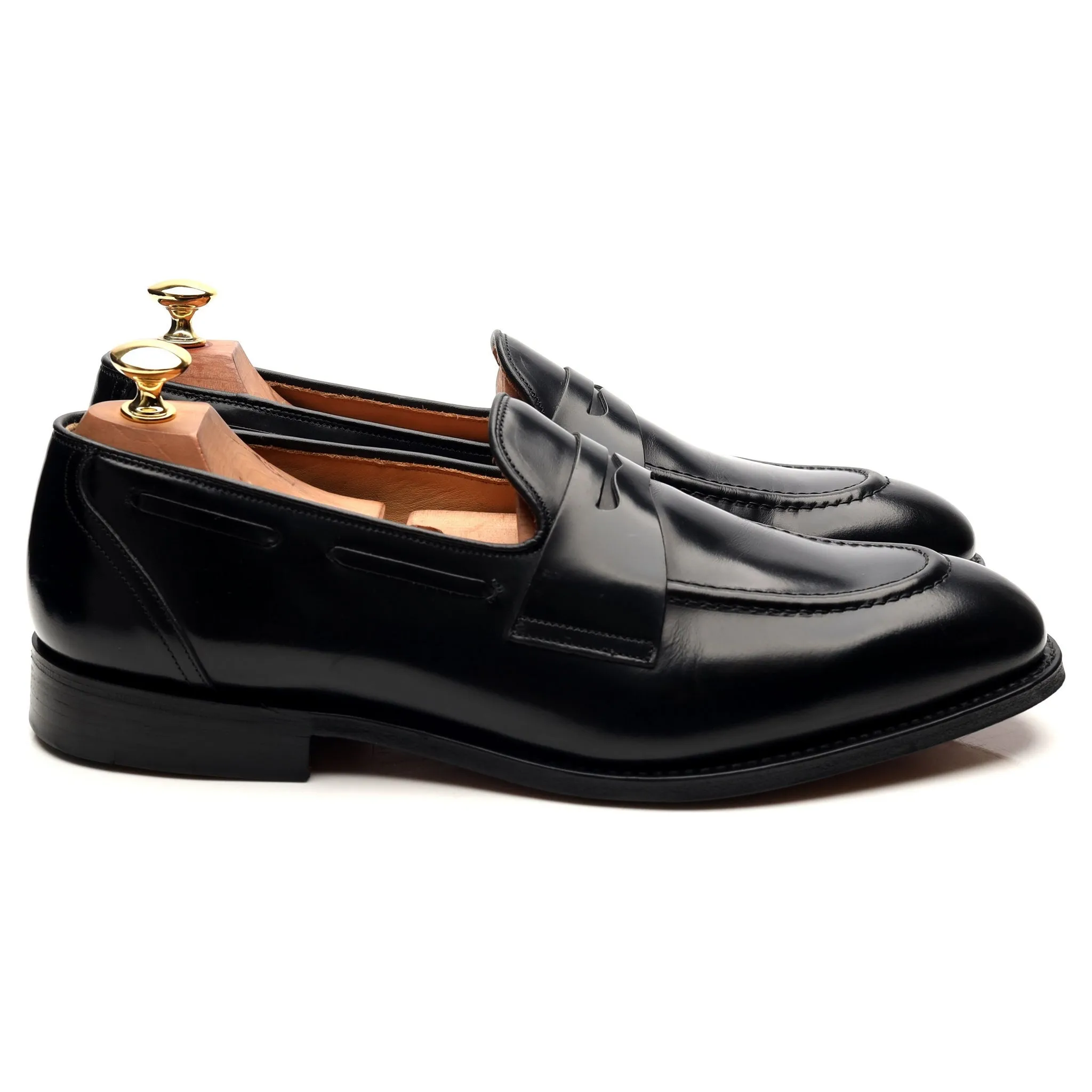 'Widnes' Black Leather Loafers UK 9.5 G