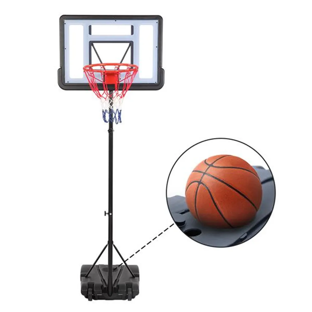 YIWA Basketball Hoop Portable Removable Transparent Backboard Basketball Stand Black